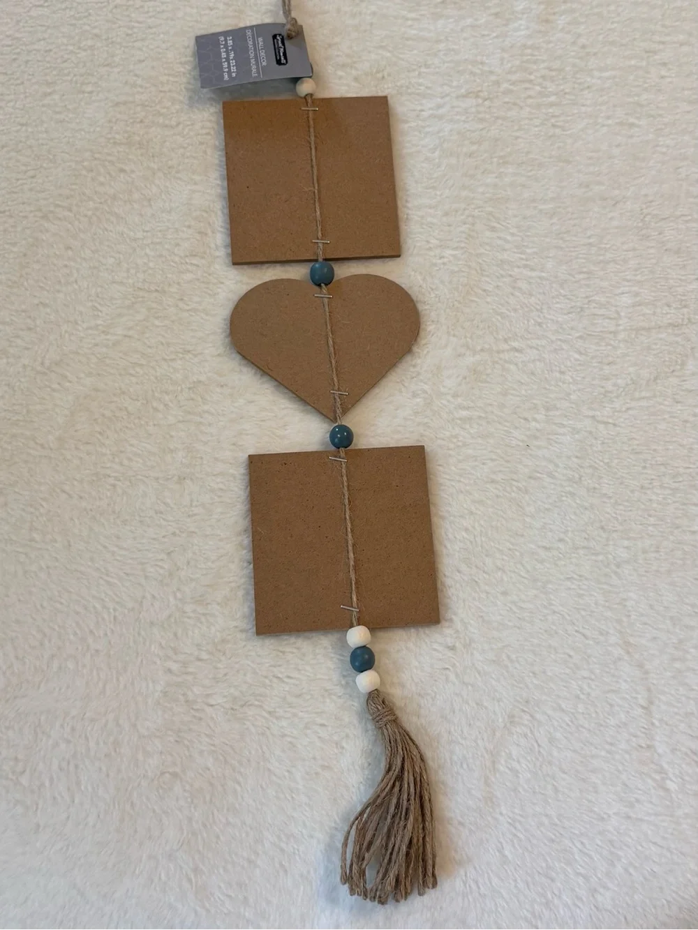 Faith Love Hope Farmhouse Boho Tassel Floral Beaded Wall Decor
